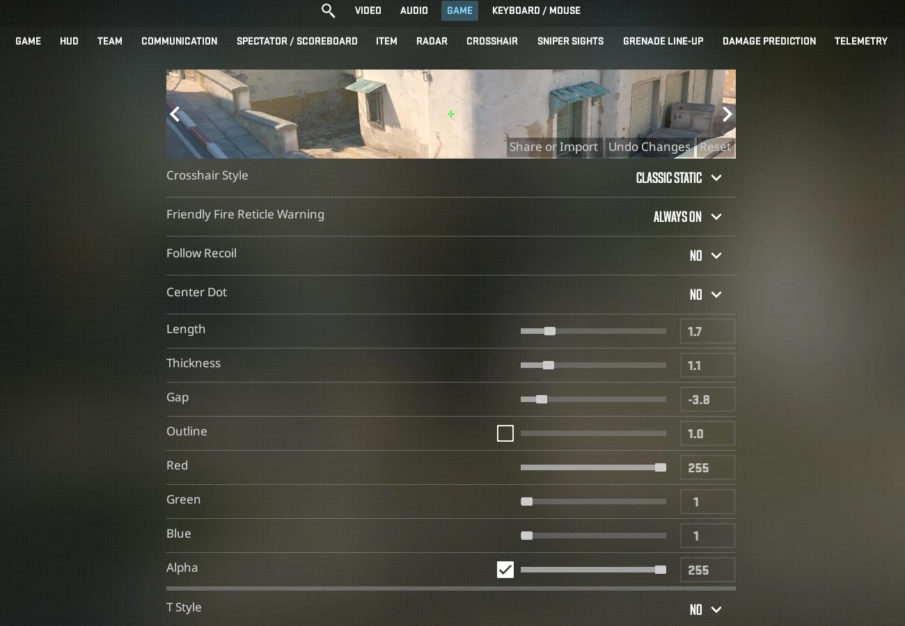 Using In-Game Crosshair Editor